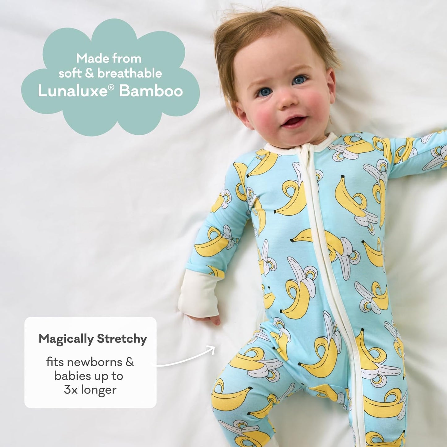 Little Sleepies Pajamas for Baby Boys & Girls, Viscose from Bamboo Baby Pajamas, Preemie & Newborn Sleepers, 2-Way Zipper PJs