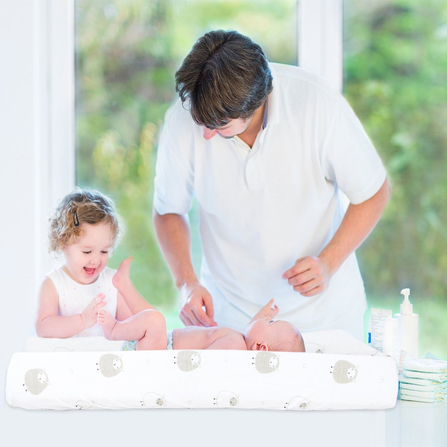 Cuddly Cubs Changing Pad Covers – 2 Pack – Snuggly Soft Plush Cotton Changing Table Covers for Boy, Girl – Fits Perfectly on Summer Infant and Other 16 x 32 Baby Changing Table Pads – Grey Stripes