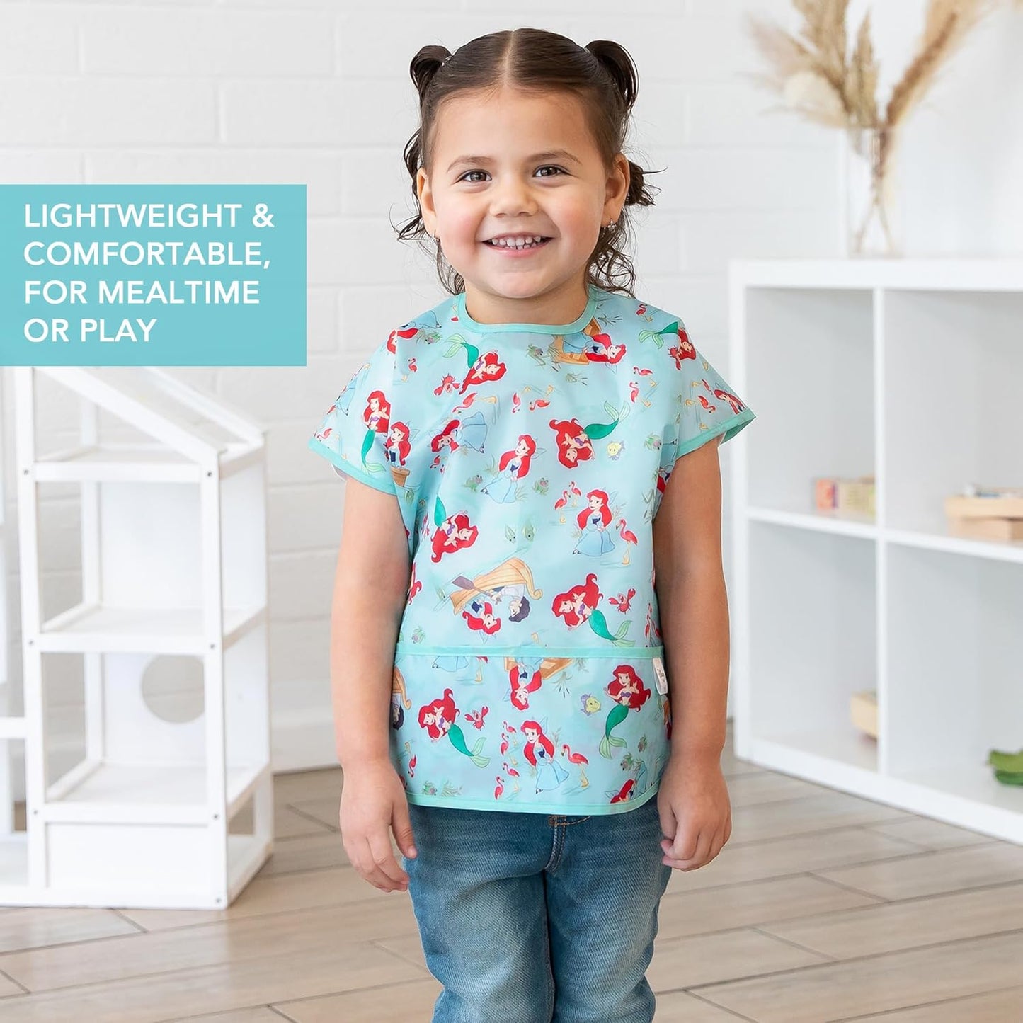 Bumkins Bibs - Toddler Bibs, Waterproof, Large for 1-3 Years, Short Sleeve