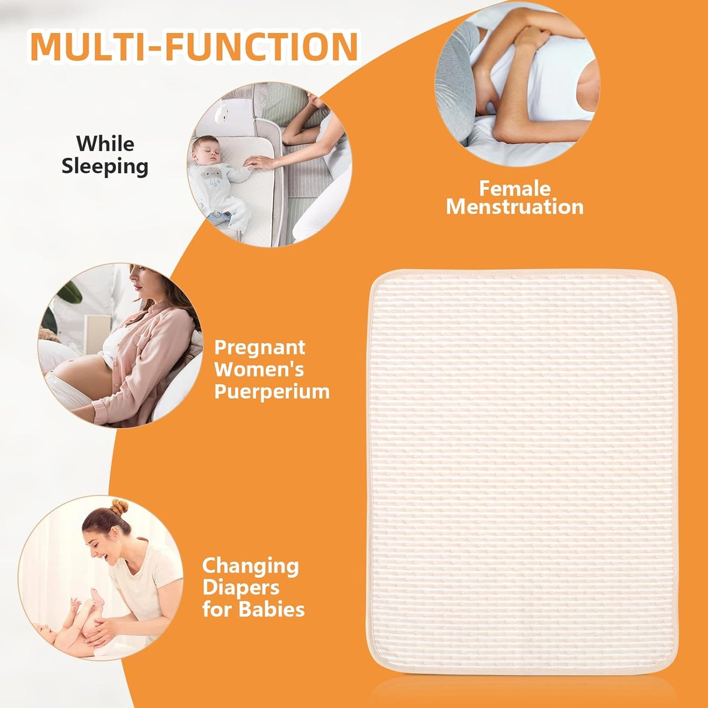Baby Changing Pad Changing Table Pads Waterproof Large Size Portable Diaper Changing mat Liners Reusable Washable Mattress Protector for Girls & Boys