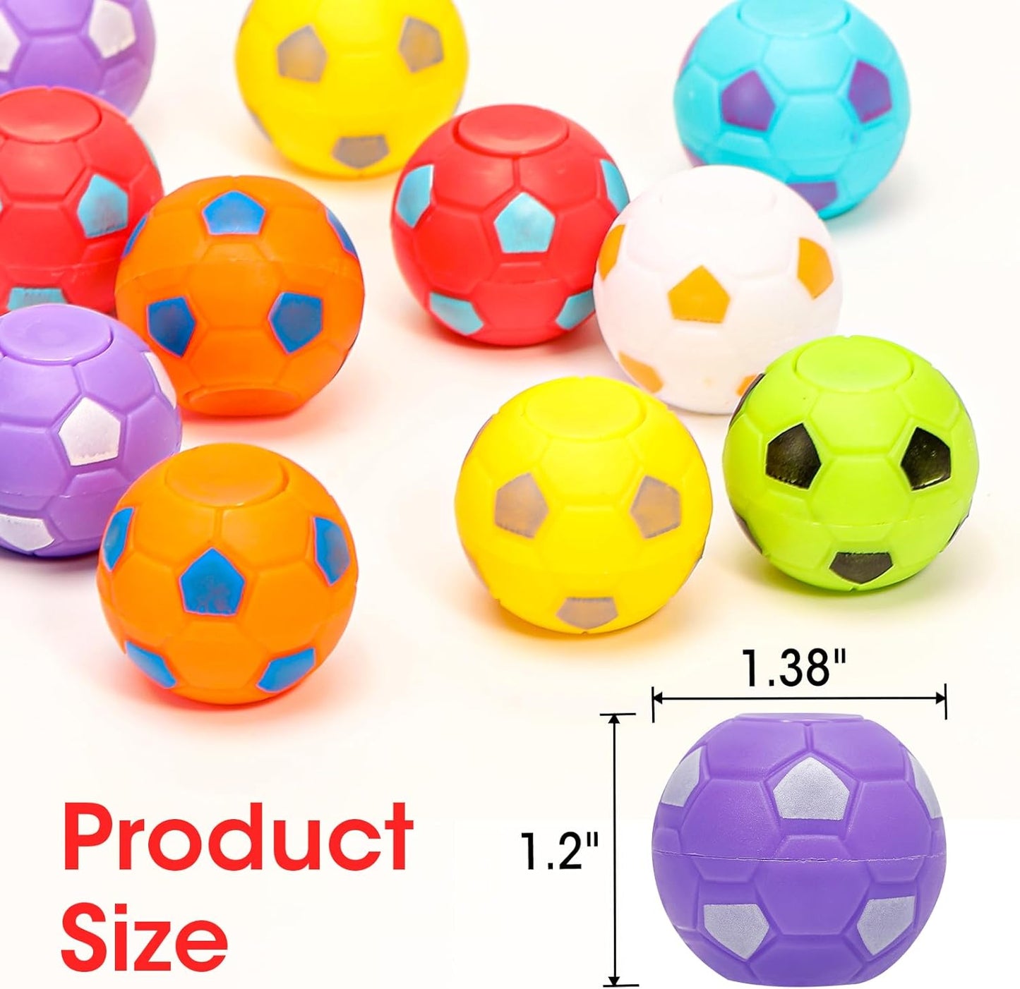 AZEN 32 Pcs Soccer Party Favors for Kids 4-8 8-12, Mini Fidget Spinners Soccer Ball Toys, Goodie Bags Stuffers for Birthday Party, Treasure Box Toys for Classroom, Return Gifts for Kids