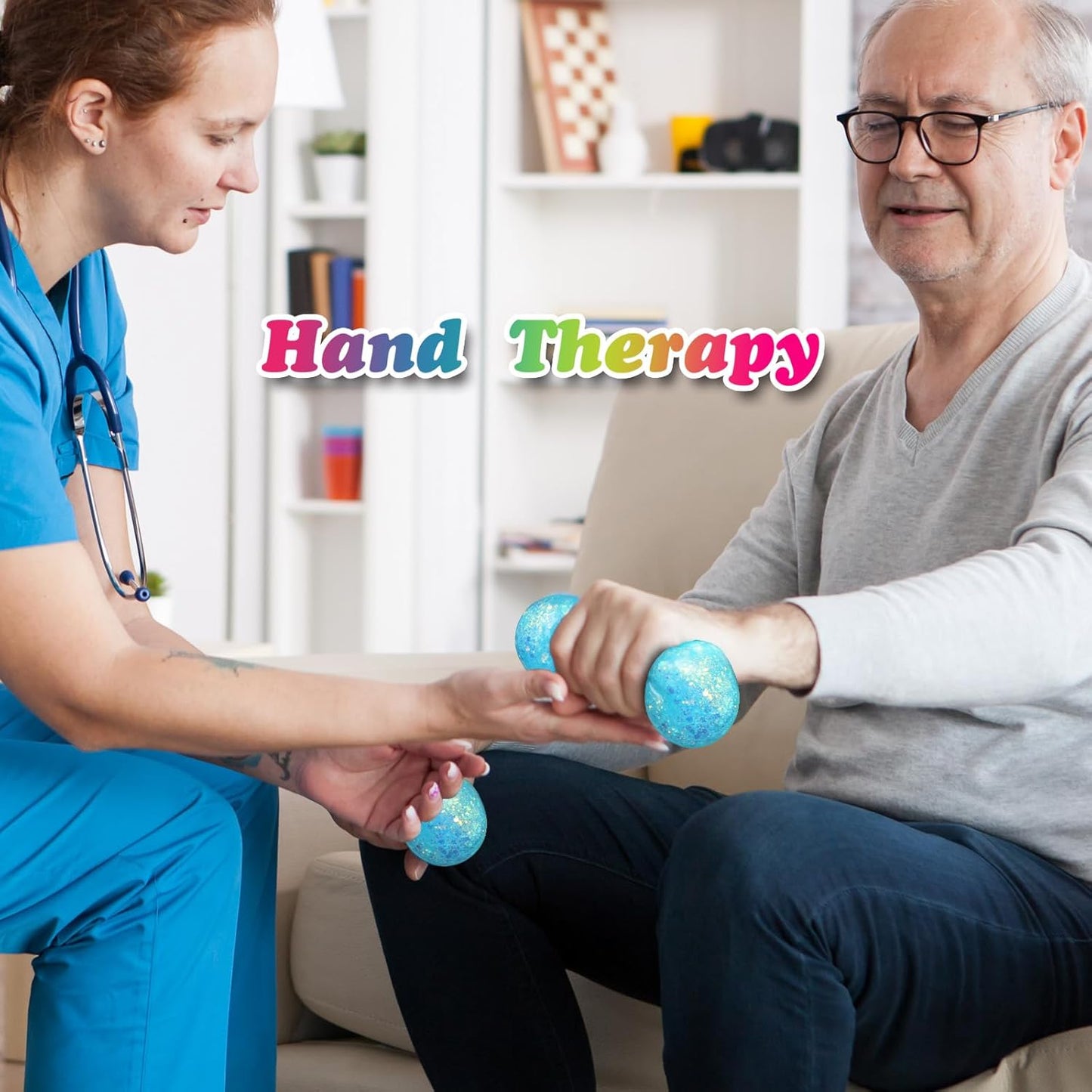 2Pack Glitter Squishy Cube - Slow Rise Nice Sugar Stress Cube Gel Stress Balls for Adults, Glitter Squishy Balls for Kids, Stress Relief/Classroom Fidget/Treasure Box Prizes(Blue)