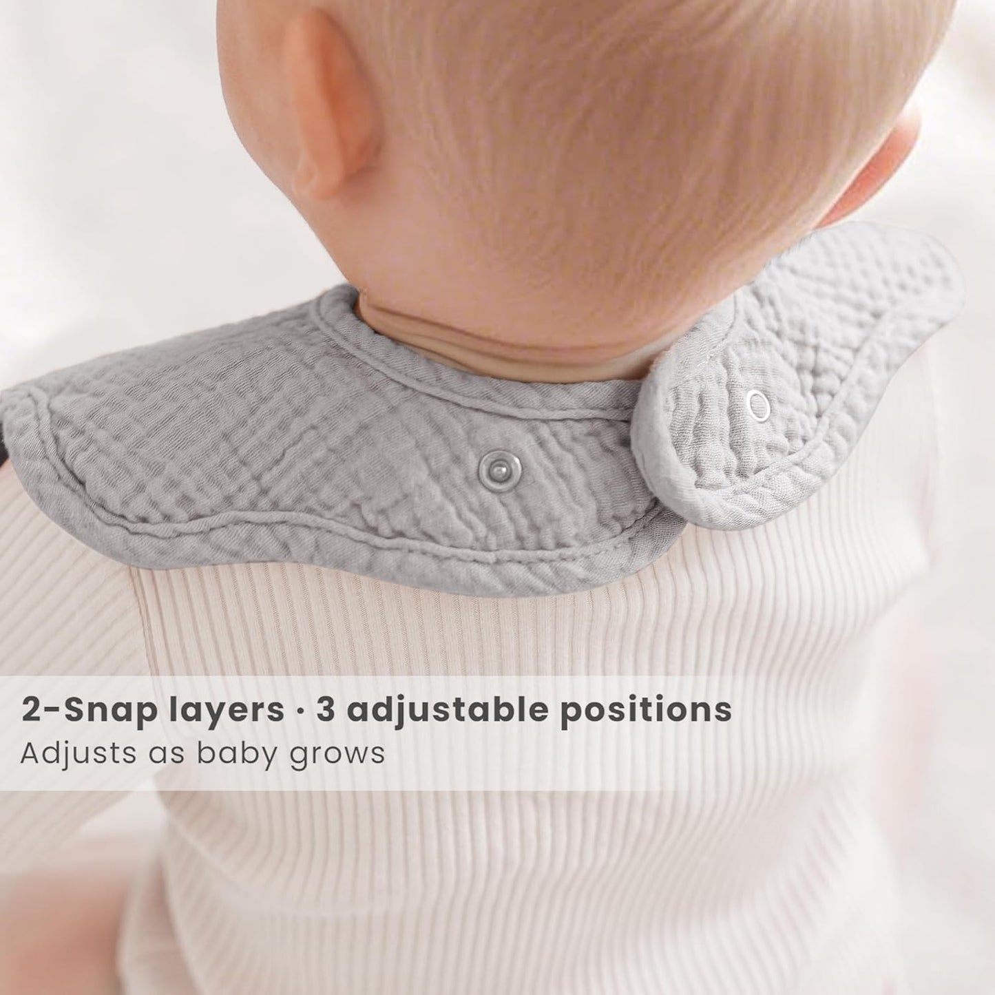 Konssy Muslin Baby Bibs 8 Pack, 100% Cotton Absorbent Bandana Drool Bibs for Teething and Drooling for Unisex Boys and Girls