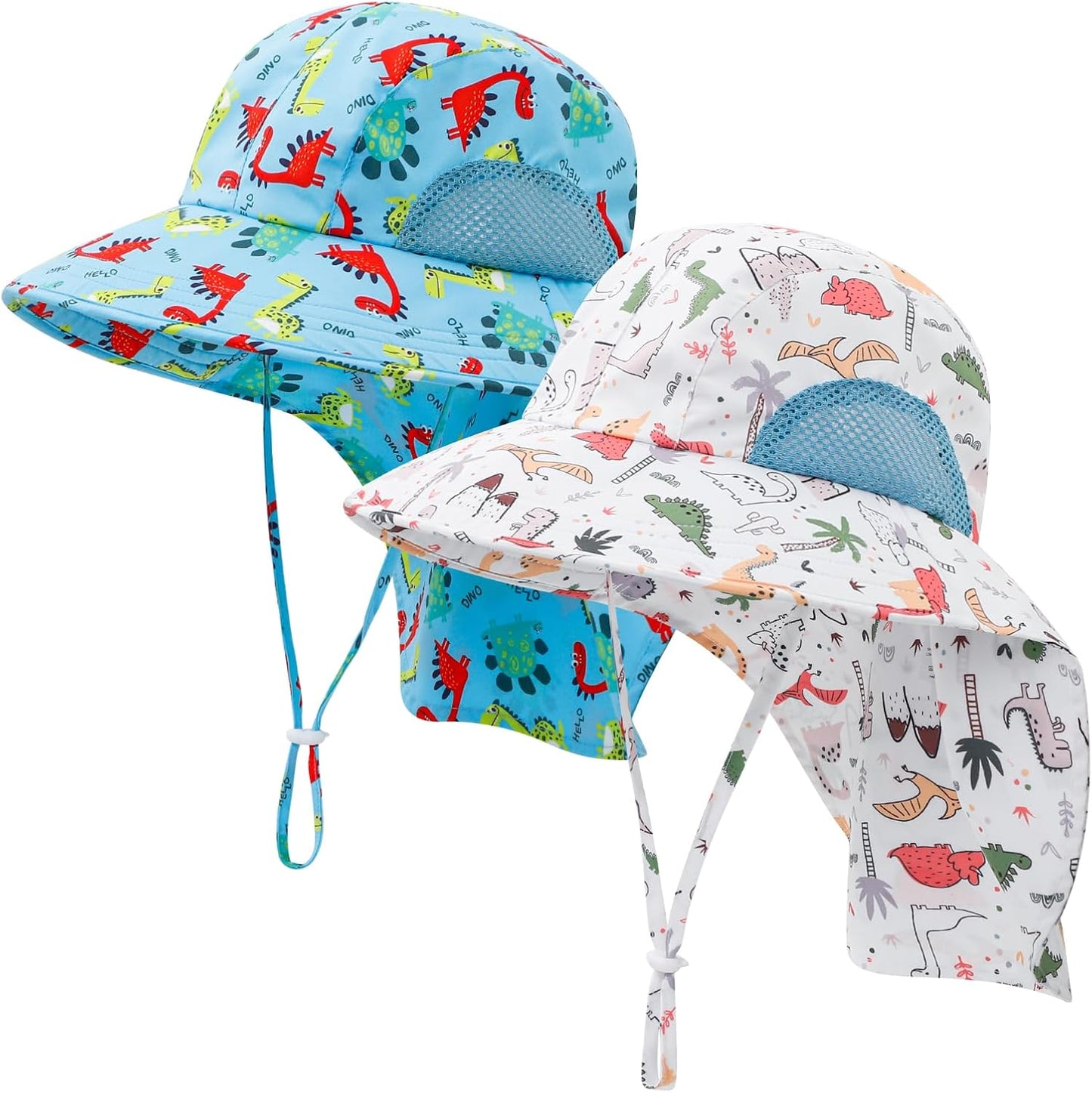 Baby Sun Hat UPF 50+ Mesh Liner Toddler Bucket Hats with Wide Brim Neck Flap for Outdoor Beach Swim