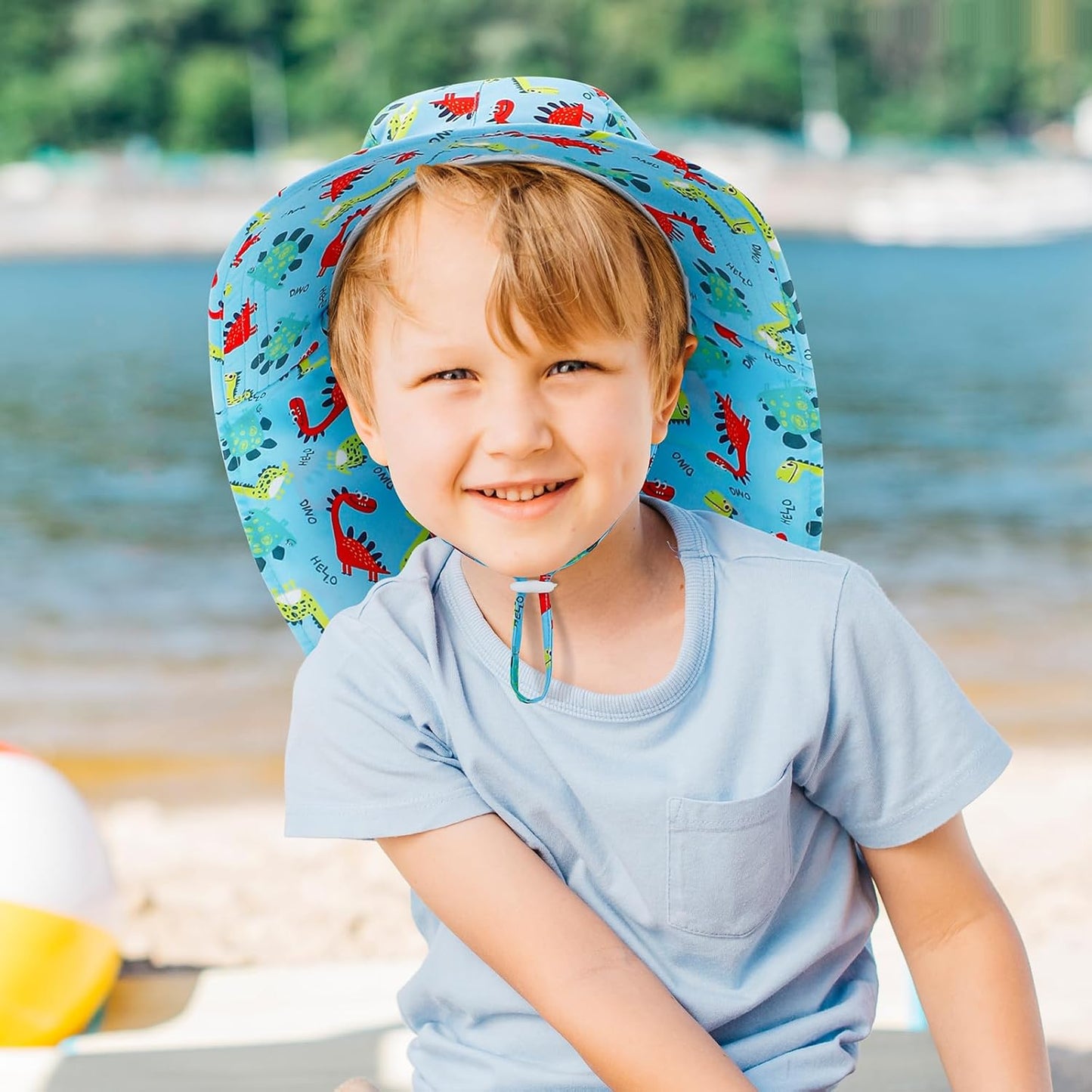 Baby Sun Hat UPF 50+ Mesh Liner Toddler Bucket Hats with Wide Brim Neck Flap for Outdoor Beach Swim