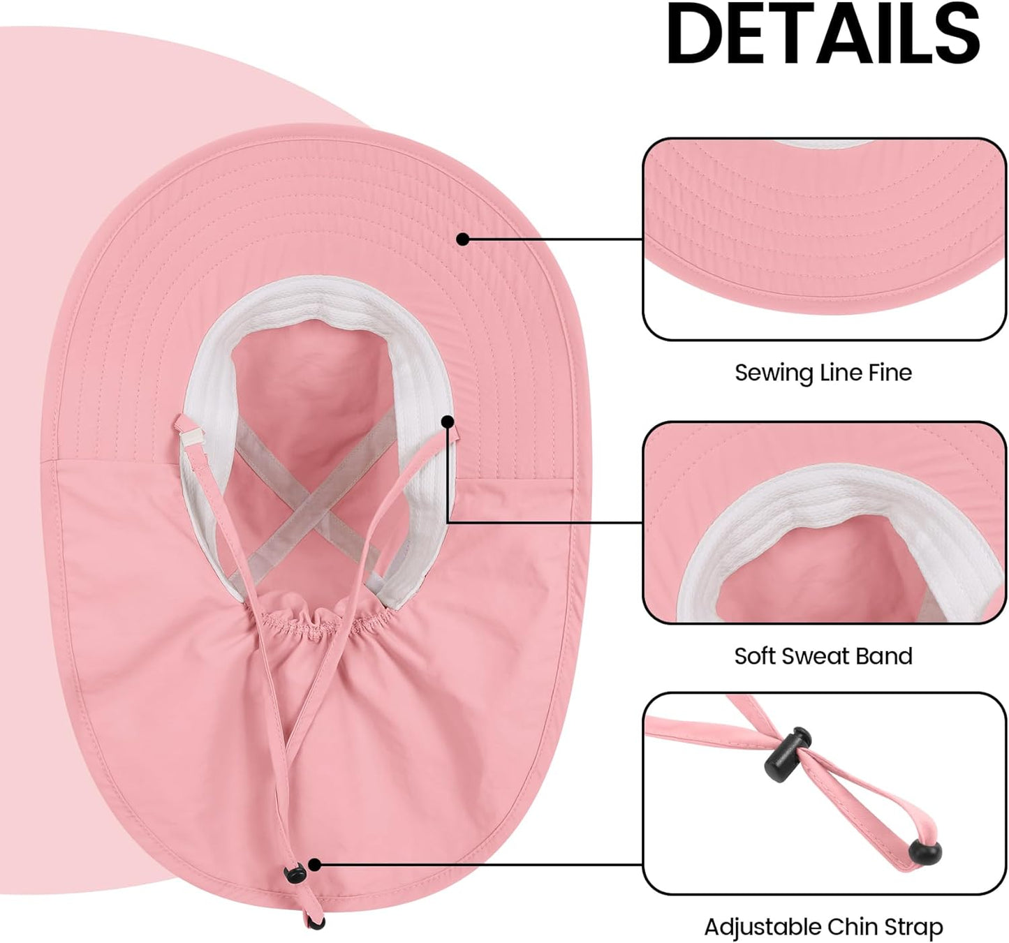 Baby Sun Hat with Neck Flap for Sun Protection Toddler Beach Hat UPF 50+ Outdoors 0-6 Years Boys Girls