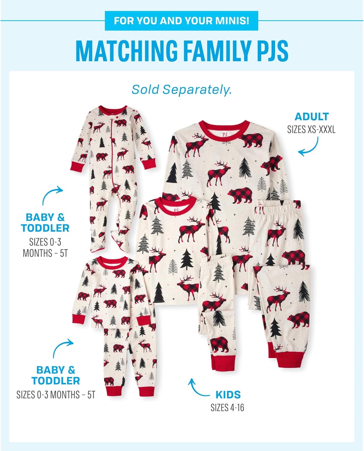 The Children’s Place Family Matching, Christmas and Holiday Pajama Sets, Cotton