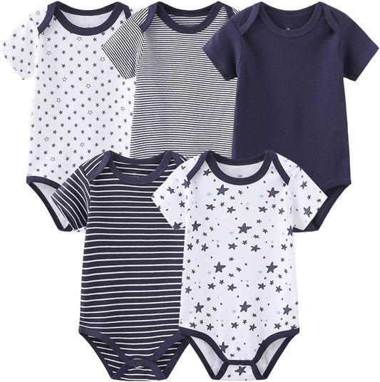 Baby Bodysuit Short Sleeve one-Piece Newborn Baby Clothes for Baby Boy and Girls