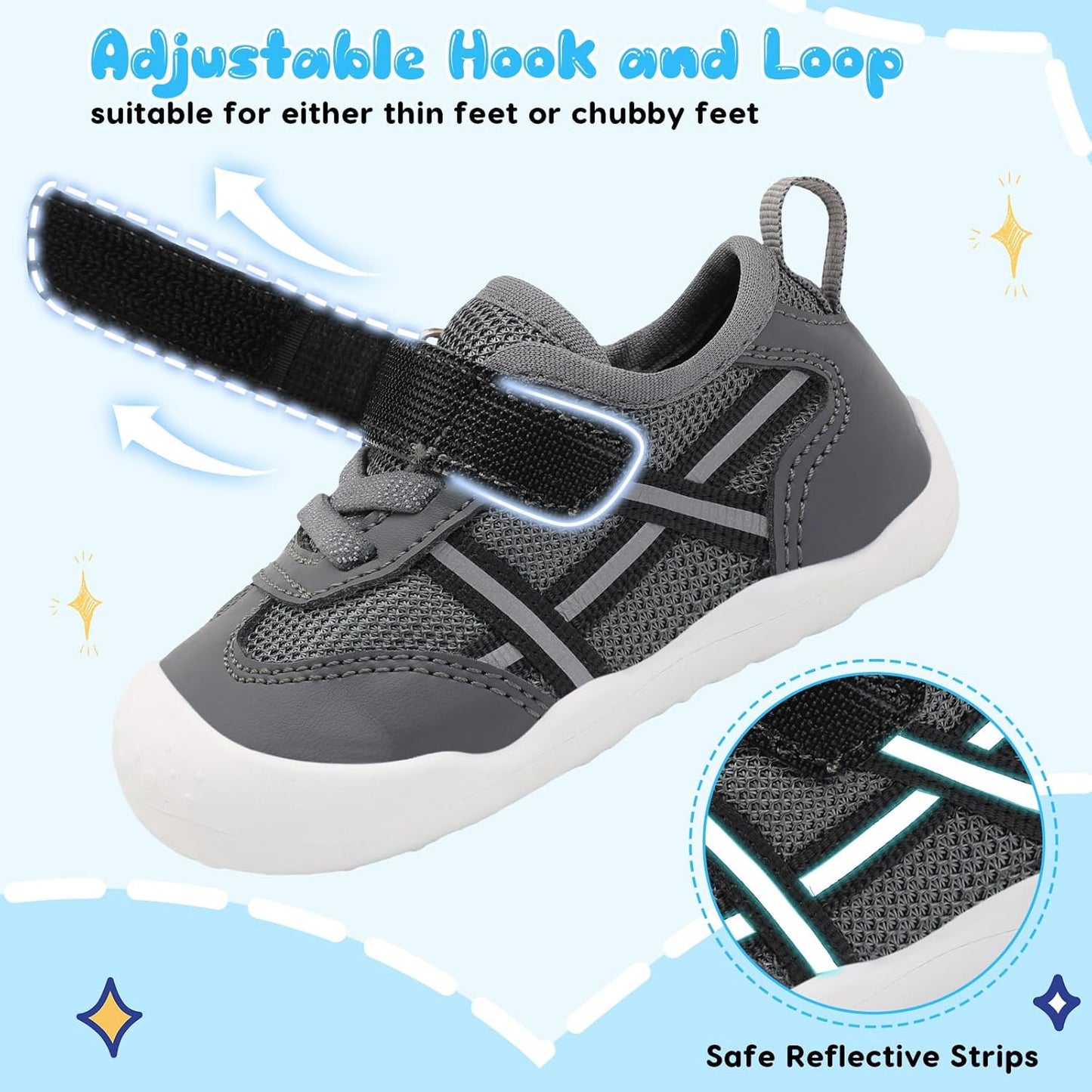 Scurtain Baby Shoes Boy Girl First Walking Shoe Infant Crib Breathable Sneakers Lightweight Barefoot Shoes for Babies