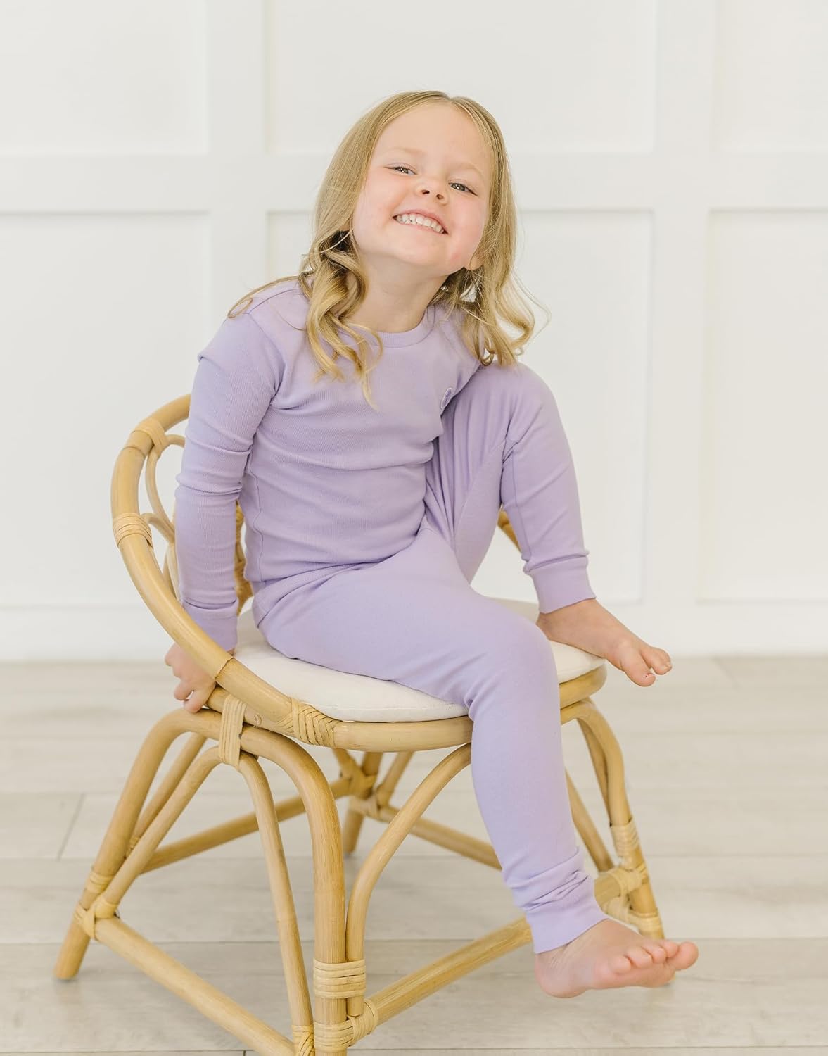 moimoln 6M-8Y Modal Cotton Solid Soft Breathable Baby Toddler Boys Girls Snug fit Pjs Long Sleeve Pajamas Set Sleepwear Daily