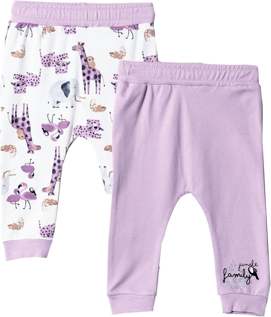 Toddler and Baby Unisex Pants 2-Pack -Baby Pants 0-3 Months to 18-24 Months Baby Cotton Sweatpants Jogger Boy Girl