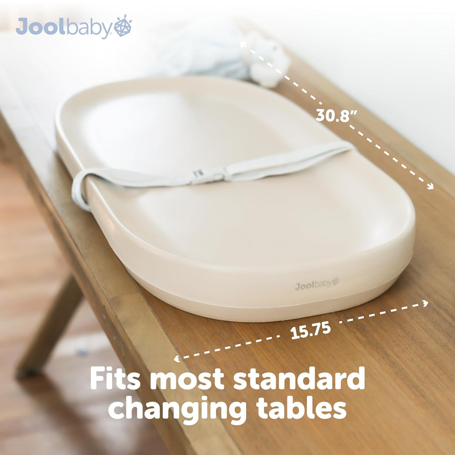 Jool Baby Waterproof Baby Changing Pad - Easy to Clean, Lightweight & Portable - Large Foam Cushion for Comfort (Oatmeal)