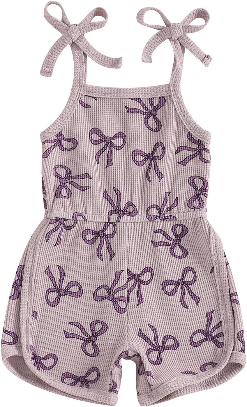 WZTYYDS Toddler Baby Girl Summer Clothes Floral Romper Tie-Up Strap Halter Jumpsuit Infant Summer Sling Playsuit 6M-3T