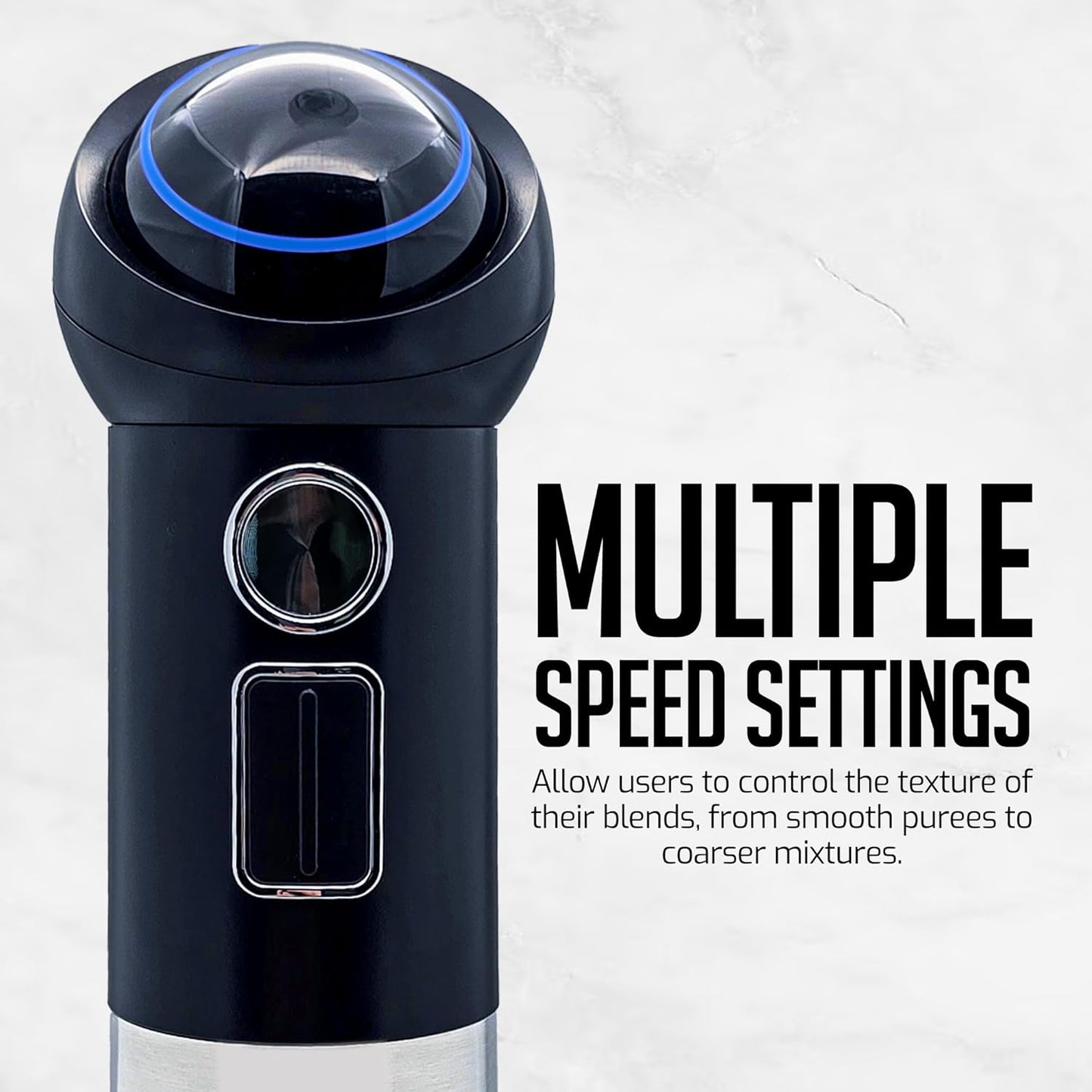 OVENTE Cordless Immersion Hand Blender, 300W Rechargeable Handheld Portable Stick Mixer with Speed Pulse Activating Sensor and Stainless Steel Blades for Smoothies, Shakes or Baby Food, Black HR995B