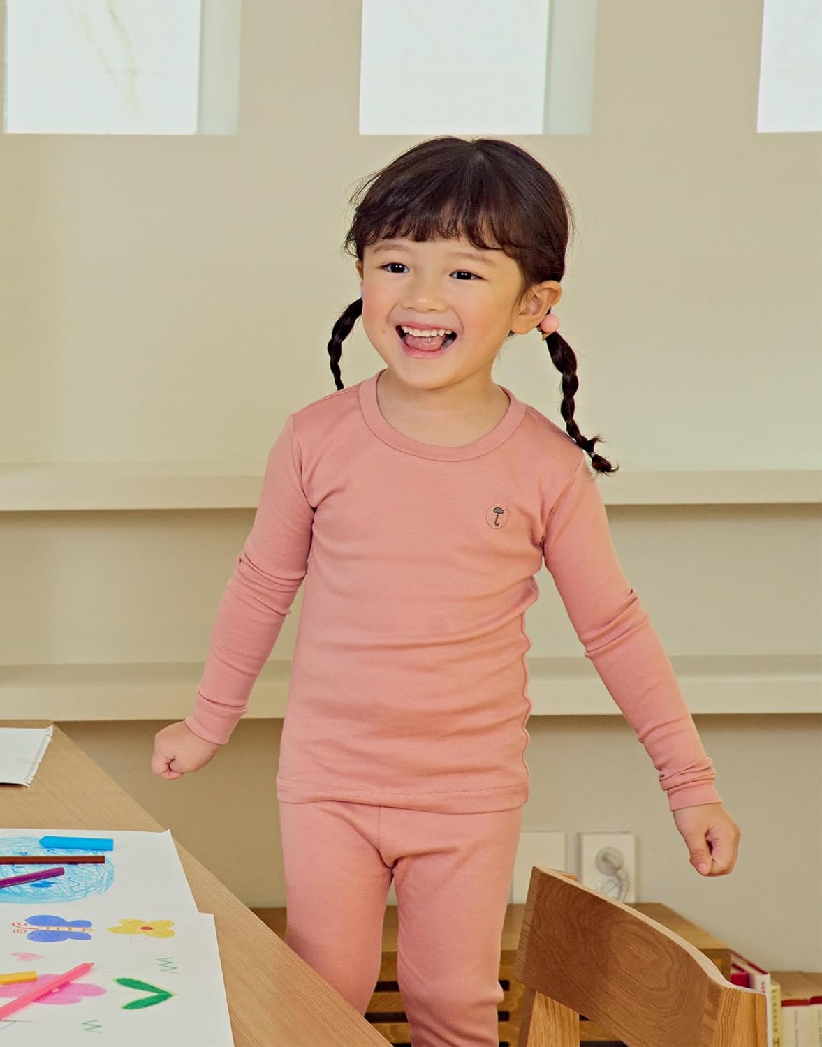 moimoln 6M-8Y Modal Cotton Solid Soft Breathable Baby Toddler Boys Girls Snug fit Pjs Long Sleeve Pajamas Set Sleepwear Daily