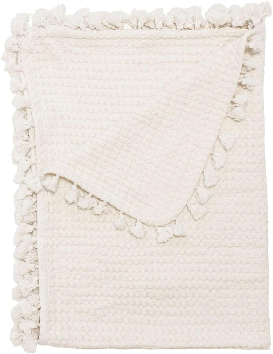 Crane Baby Birch Waffle Knit Blanket, Soft Cotton Nursery and Stroller Blanket, 100% Cotton, 36" x 36"
