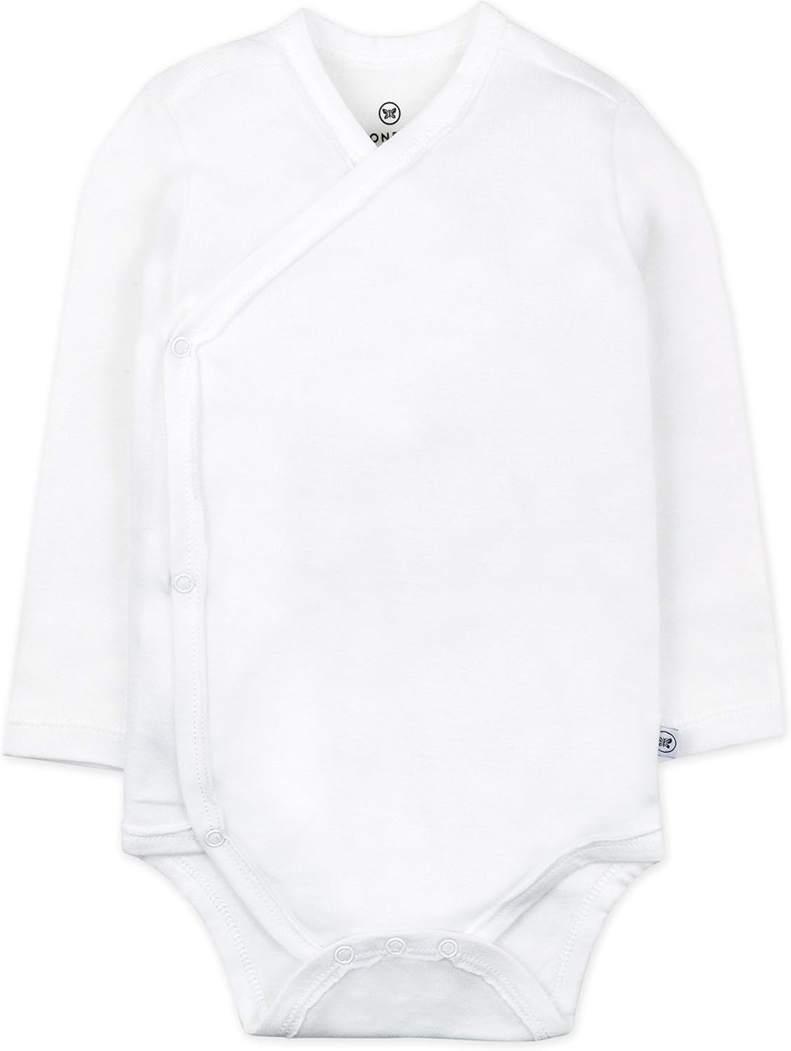 HonestBaby unisex-baby 3-pack Long Sleeve Side-snap Kimono Bodysuits Organic Cotton for Infant Baby Boys, Girls, Unisex