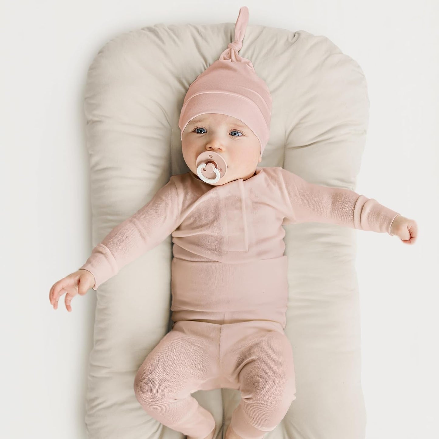 Konssy 6 Pack Baby Newborn Hats Set Knot Beanie Hats Soft for Infant Baby Girls Boys Caps 0-6 Months