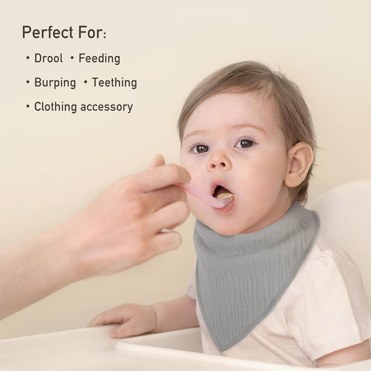 Muslin Baby Bibs 8 Pack, Baby Bandana Drool Bib for Drooling and Teething, Cotton Soft Absorbent for Girls Boys