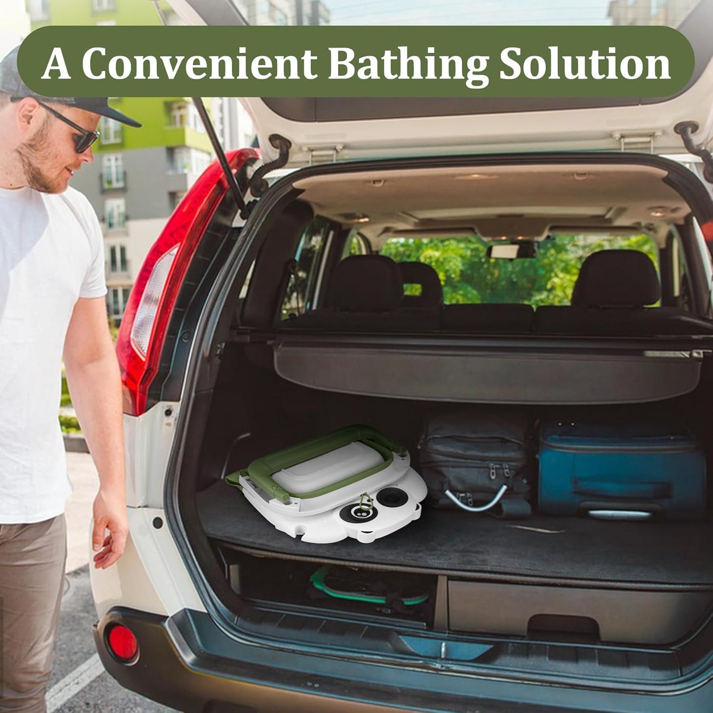 Foldable Baby Bathtub, Lightweight Bathtub for Infants to Toddlers with Soft Cushion & Thermometer, Portable Baby Tub Newborn to Toddler 0-36 Months(Green)