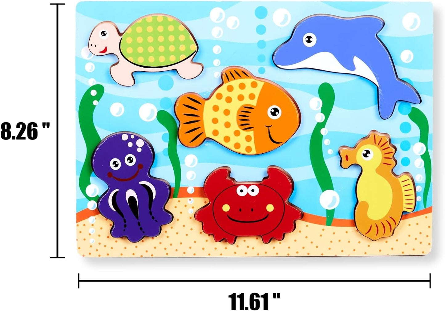 Chunky Puzzles for Toddlers 1-3, Farm, Sea, Zoo Animals Wooden Puzzles, Preschool Early Learning Toy Gift for Kids Ages 1 2 3 Year Old