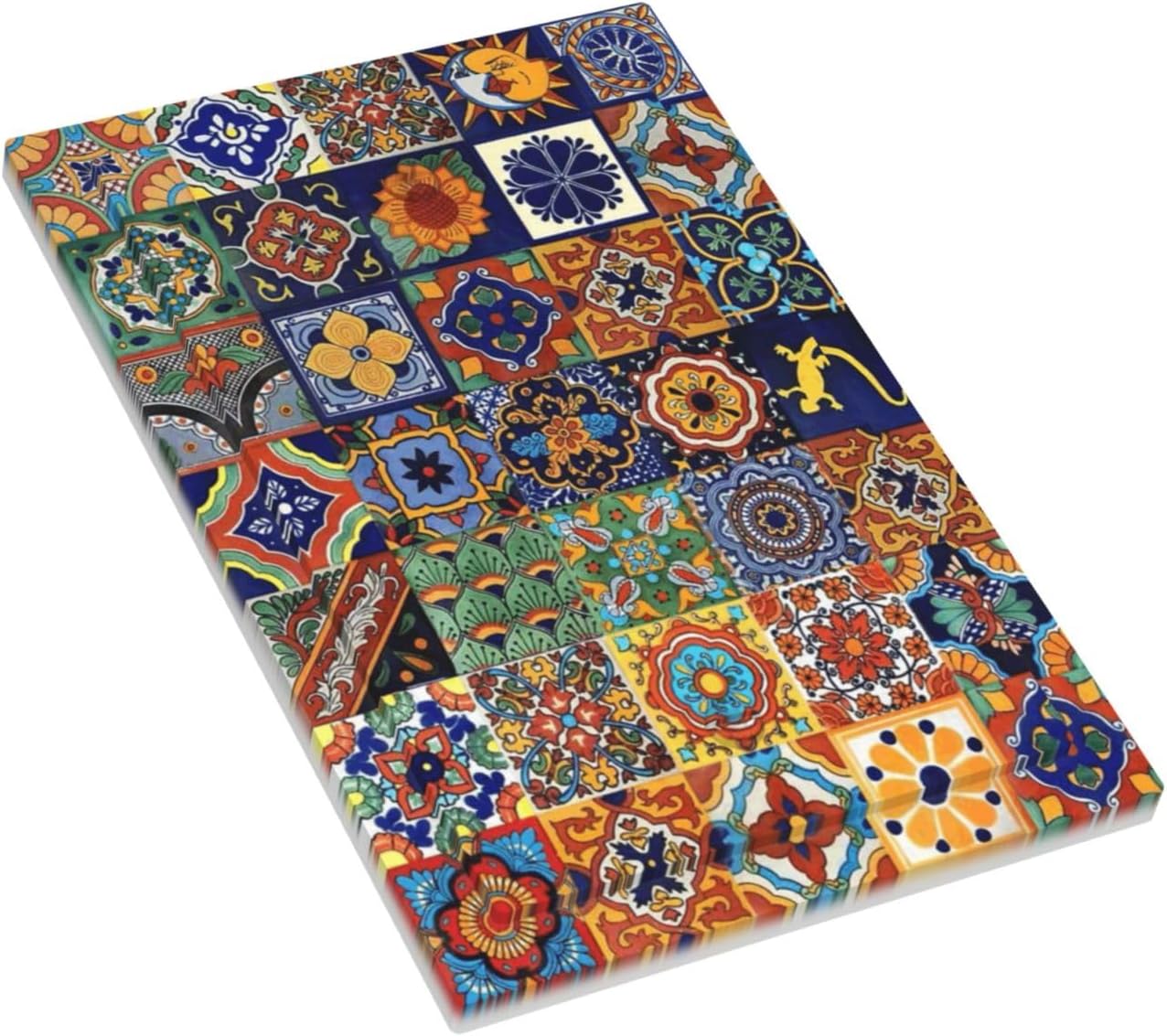 Talavera Mexican Tiles Traditional Color Decoration Print Light Switch Cover Plate 1 Gang No Device Blank Electrical Wall Plates Faceplate Decorative Switch Plate for Kitchen Bathroom Decor