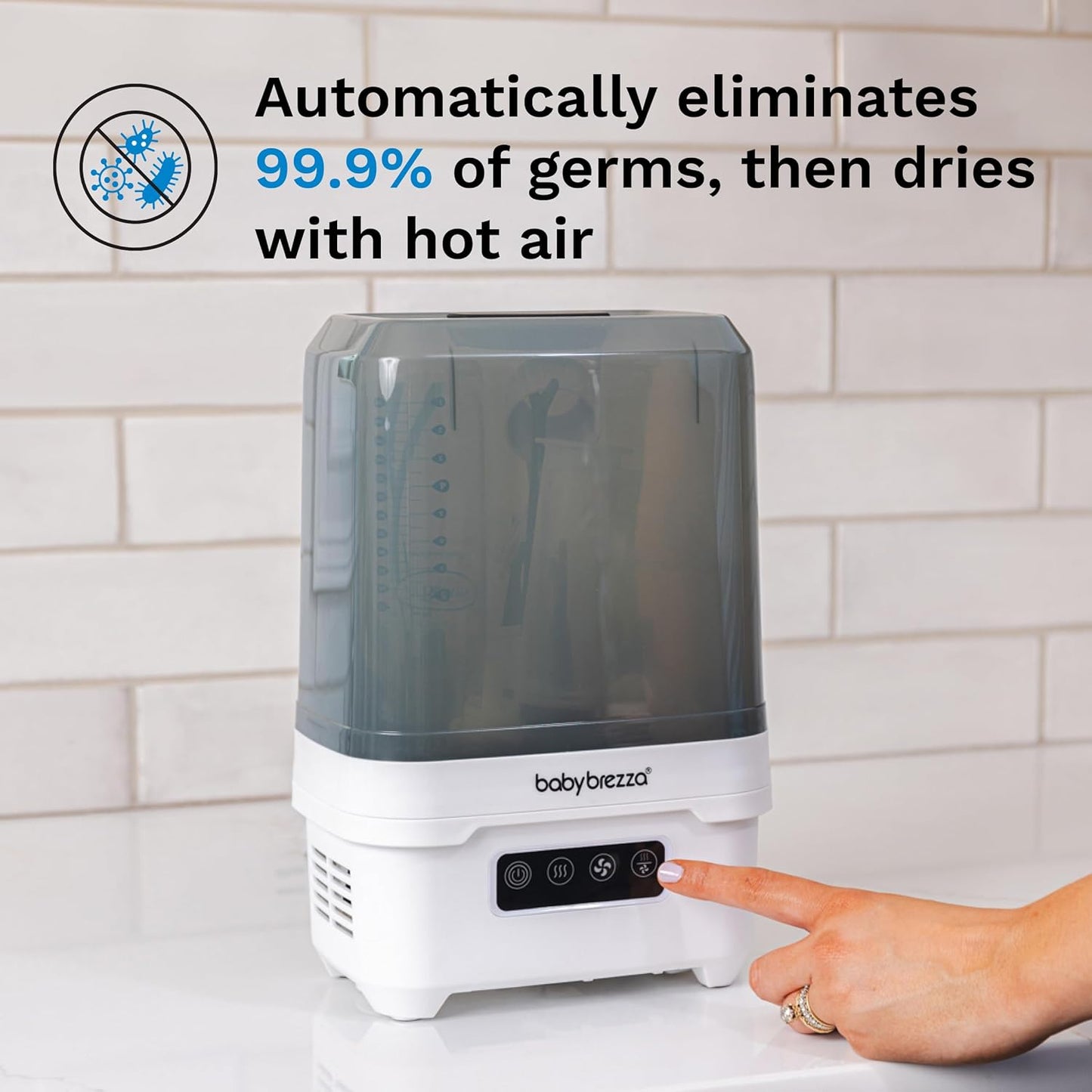 Baby Brezza Portable Baby Bottle Sterilizer Dryer for Travel - Mini Sterilizer Fits Bottles, Pump Parts and Accessories