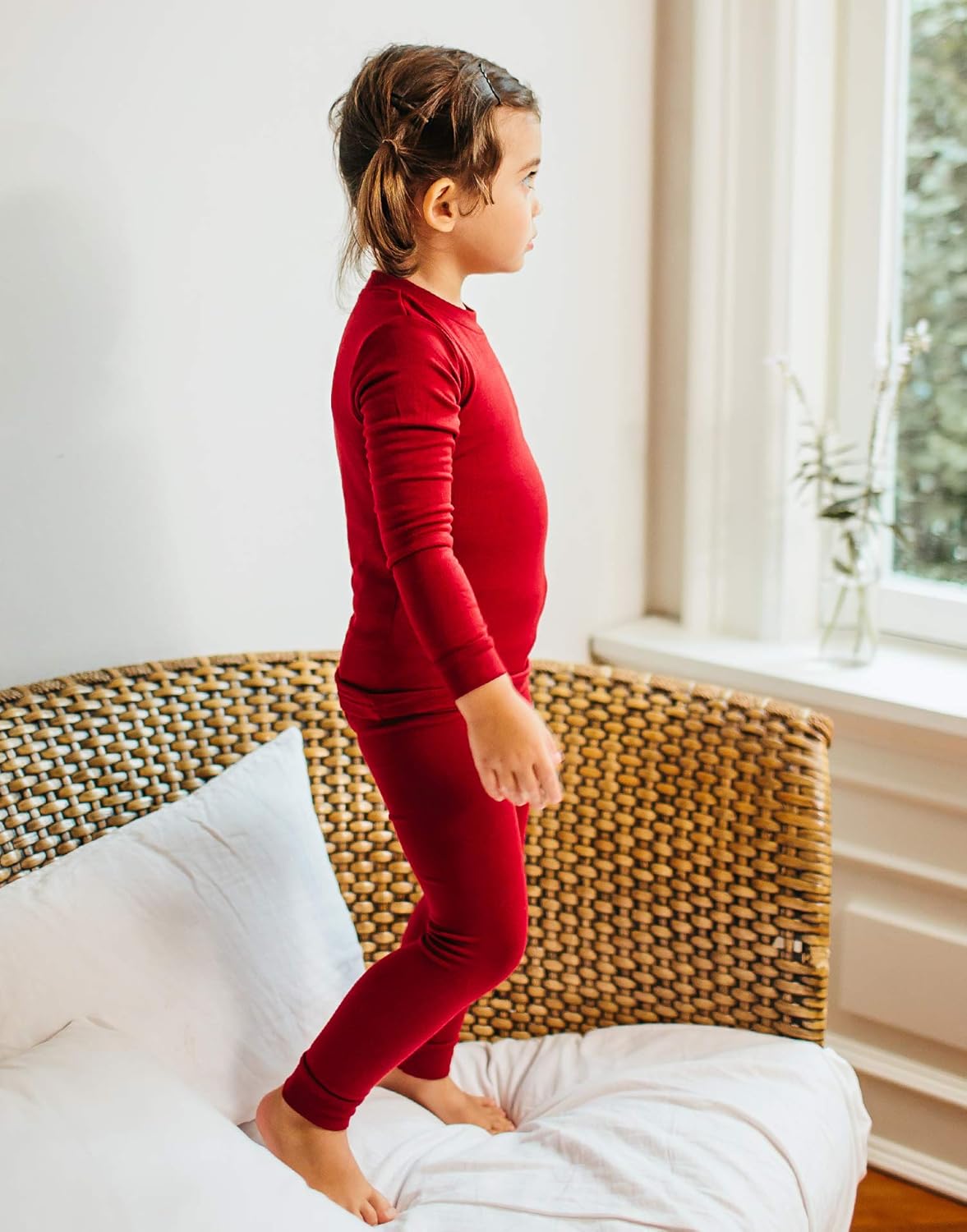 VAENAIT 6M-12Y Toddler Toddler Kids Toddler Girls Boys Soft Comfy Modal Tencel Solid Raglan Sleepwear Pajamas Pjs 2pcs Set