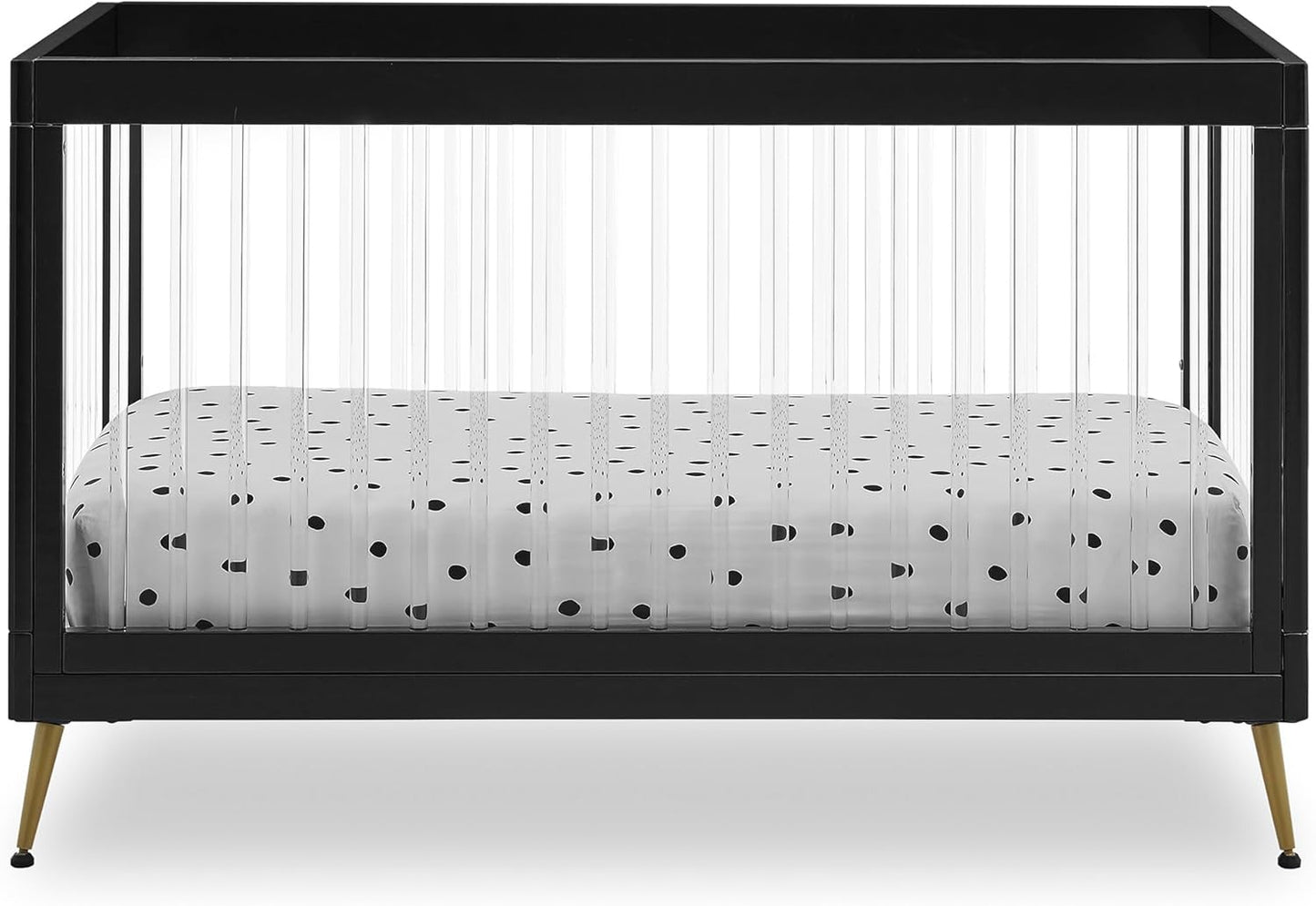 Delta Children Sloane 4-in-1 Acrylic Convertible Crib - Greenguard Gold Certified, Black/Bronze