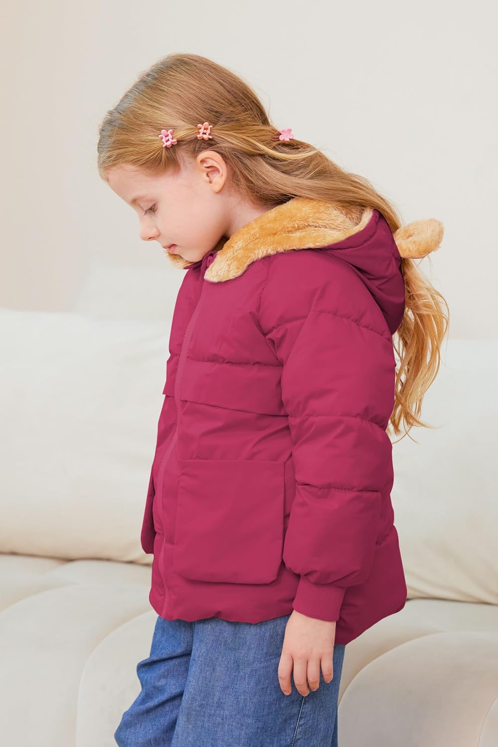 TUONROAD Baby Girls Coats for 6 Months-5 Years Toddlers Boy Winter Jacket Warm Bear Hooded Outdoor Coats Size 5