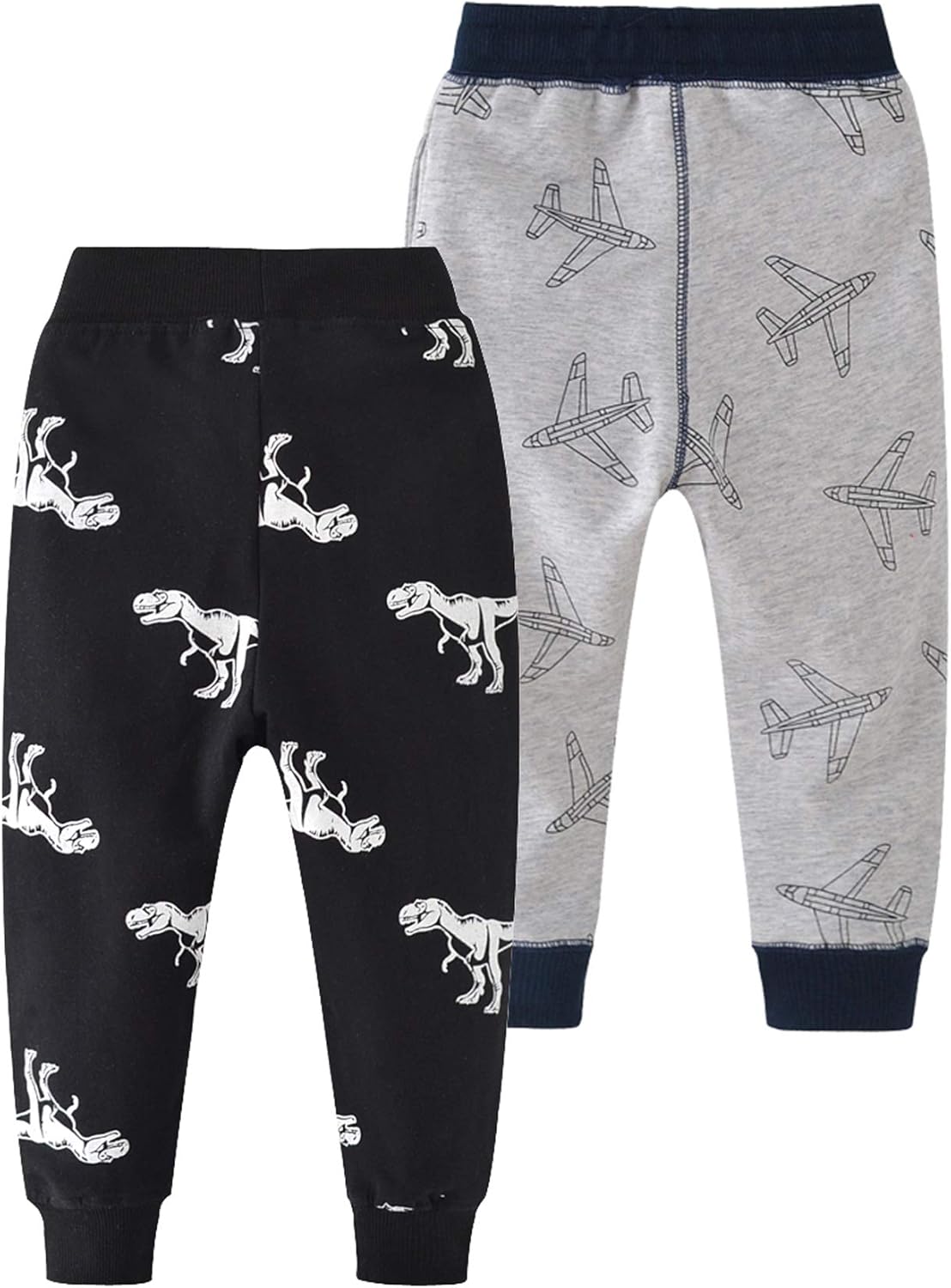 HUAER& Baby Boy's Jogger Pants Dinosaur Car Drawstring Elastic Sweatpants