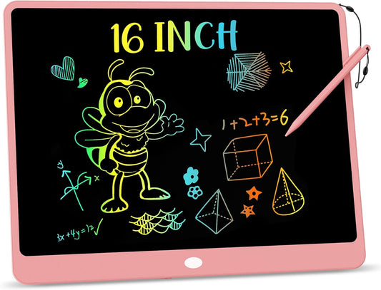 KOKODI LCD Writing Tablet, 16 Inch Colorful Toddler Doodle Board Drawing Tablet, Erasable Reusable Electronic Drawing Pads, Educational and Learning Toy for 3-6 Years Old Boy and Girls