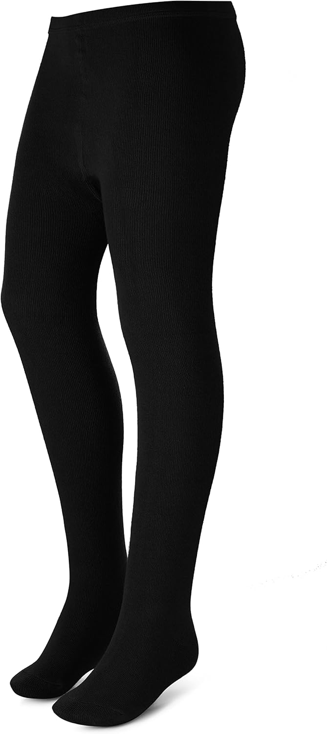 Kids, Girls thin Ribbed Cotton tights, Comfy, Soft Flat Tights Made from Breathable cotton| Great Tights For Uniform,