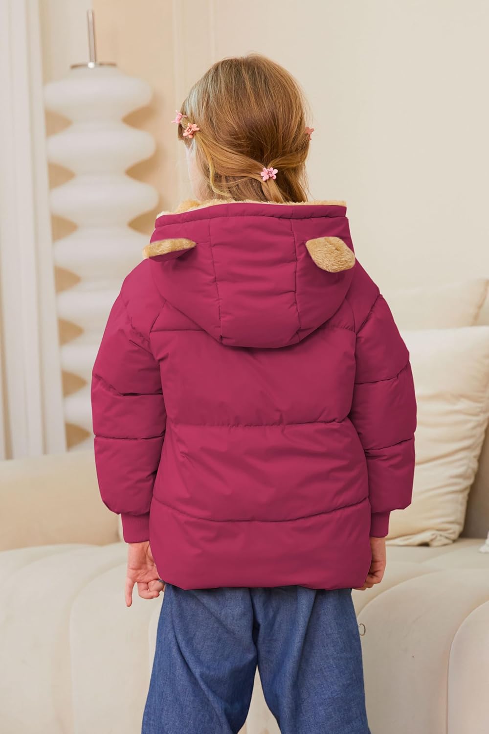 TUONROAD Baby Girls Coats for 6 Months-5 Years Toddlers Boy Winter Jacket Warm Bear Hooded Outdoor Coats Size 5