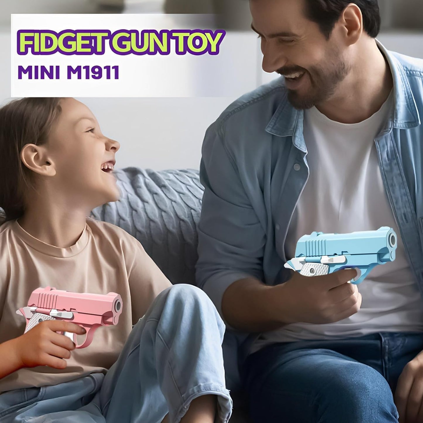 Fidget Toys for Adults, 1911 3D Printed Small Pistol Toys, Stress Relief Pistol Toys Suitable for Relieving ADHD, Anxiety, Suitable Toys for Friends Adults and Kids Best Gift