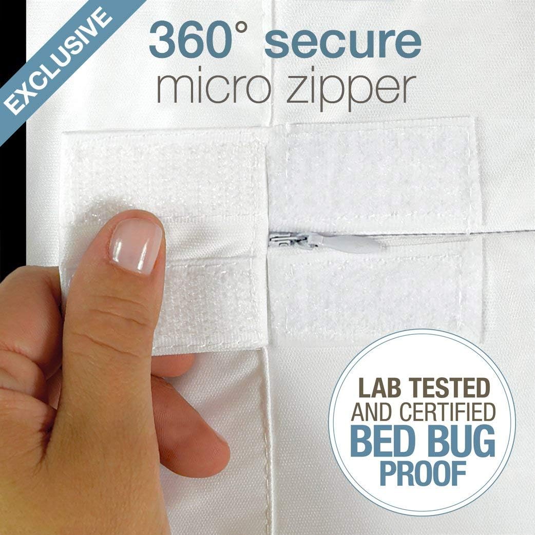SafeRest Zippered Mattress Protector - Premium 9-12 Inch Waterproof Mattress Cover for Bed - Breathable, Noiseless Washable Mattress Encasement - Twin XL