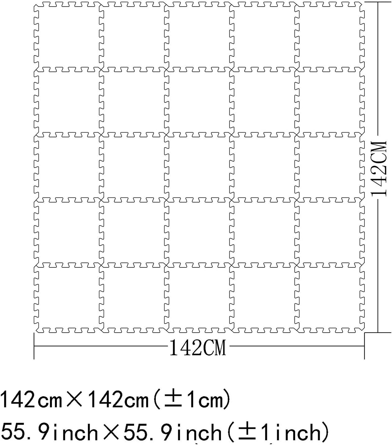 MQIAOHAM® 25 Pieces Puzzle Play Mats, Soft Baby Play Mat, Kids Interlocking Foam Floor Tiles, Toddlers Carpet Playmats G301025-101