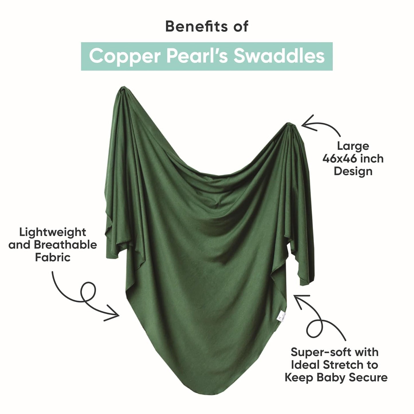Copper Pearl Baby Swaddle Blanket - Premium Knit Baby Blanket, Large Soft Stretchy Receiving Blankets for Baby Boy and Girl, Swaddles for Newborn, Infant, and Toddler (Eden)
