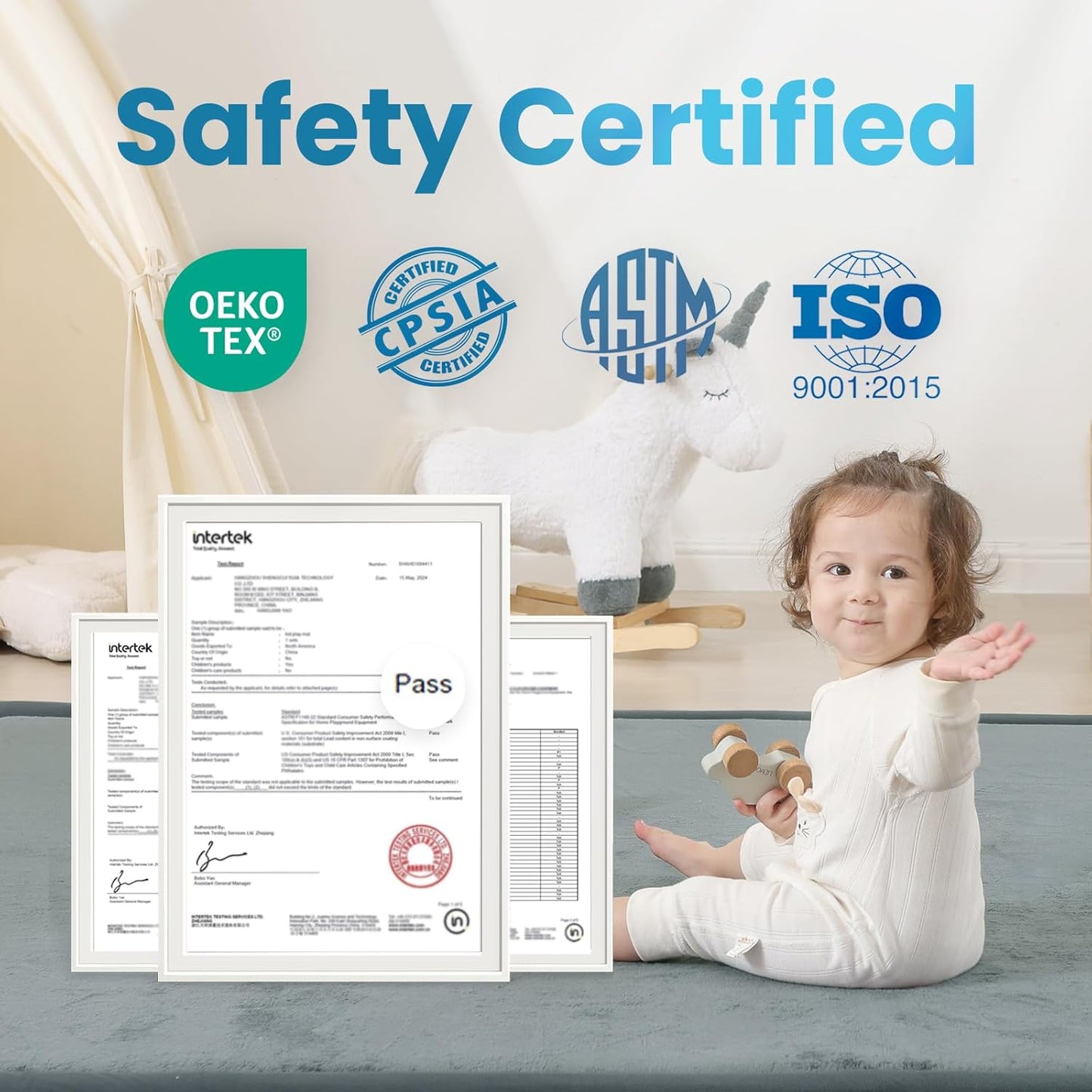 Ultra Soft Baby Play Mat,1.3" Thick Elasti-Foam Tummy Time Mat for Infants,Toddlers,Kids,Water-Repellent Coral Fleece Nursery Rug,Non-Slip Safe for Crawling&Hardwood Floors(Dark Grey)