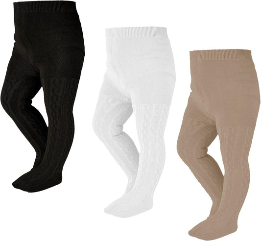 EPEIUS Baby Girl Tights Thick Cable Knit Leggings Stockings Cotton Pantyhose for Newborn Infant Toddler 3/4/5/6 Pack