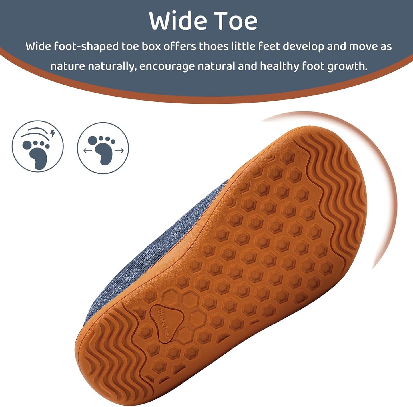 WateLves Toddler Little Kids Wide Barefoot Shoes The First Walking Shoes Girls Boys Breathable Zero Drop Minimalist Sneakers with Wide Toe Box Natural to Grow