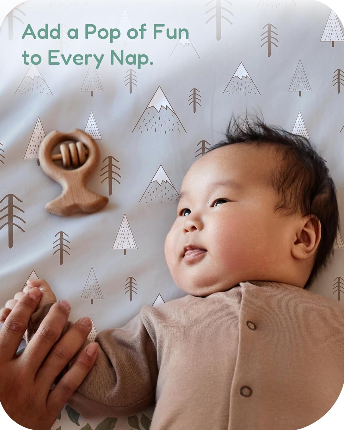 Pack and Play Sheets Fitted, Grey Woodland Animal Design, Ultra Soft, Hypoallergenic, 2 Pack for Baby Boys