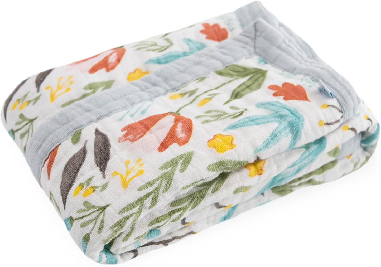 Little Unicorn Newborn Receiving Quilt | Ultra- Soft, Multi-Layered Muslin Fabric | Gift for Newborns & on-The-go (Meadow)