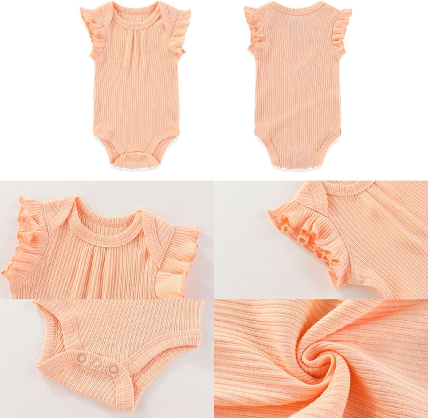 Four Seasons Baby Boy Girl Bodysuits 5-Pack Cotton Comfort Short Sleeve Baby Clothes Soft Infant Outfits