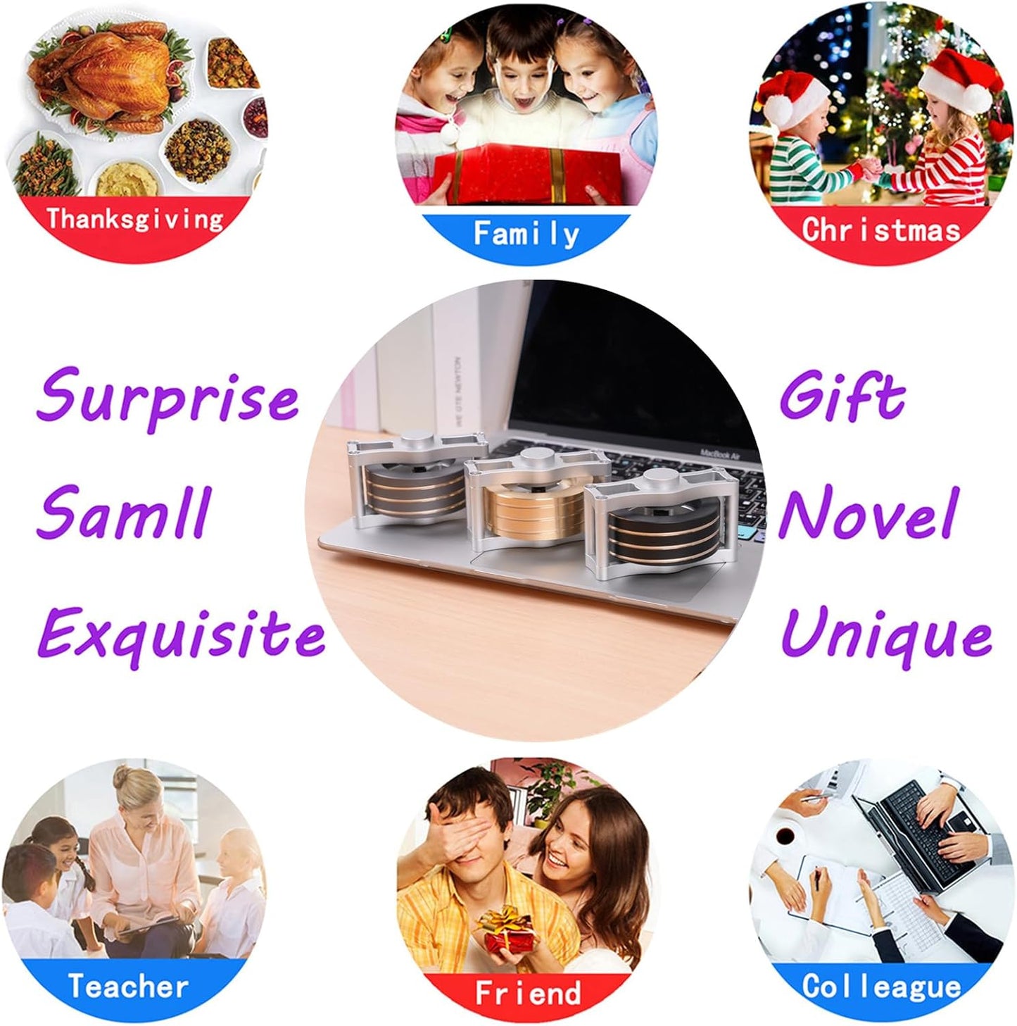 Desk-Kinetic-Toys Cool-Gadgets for Fidget: 20Mins Spinning-Tops, Cool-Stuff Figet Game for Adult Teen Children Kid, Optical-Illusion Stress Relief Gifts for Man Women Office School Home Christmas