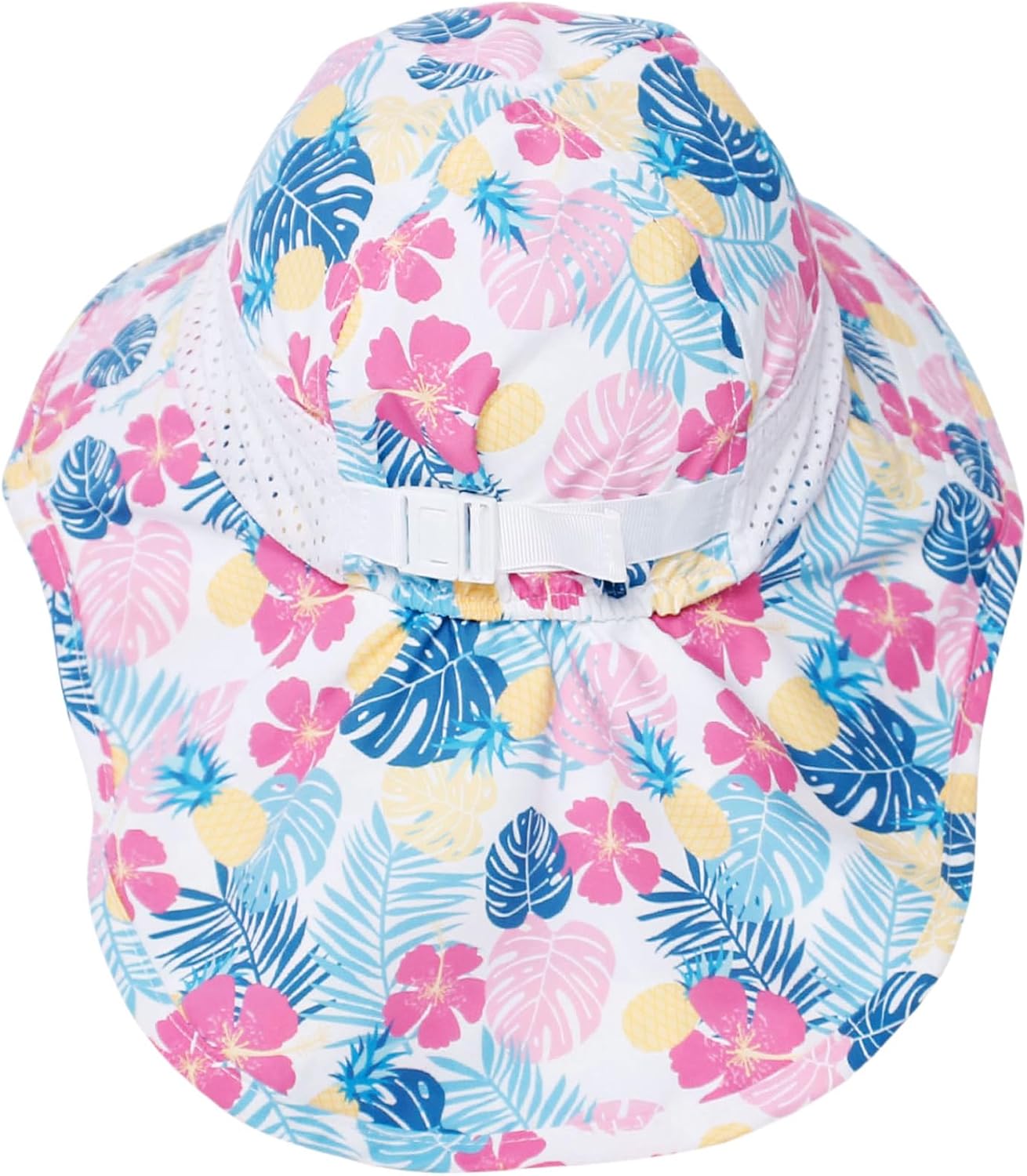 CHUNG Baby Sun Protection Hat Summer Toddler Adjustable UPF 50+ Wide Brim Neck Flap Beach Caps Boys Girls 1-12 Years Kids