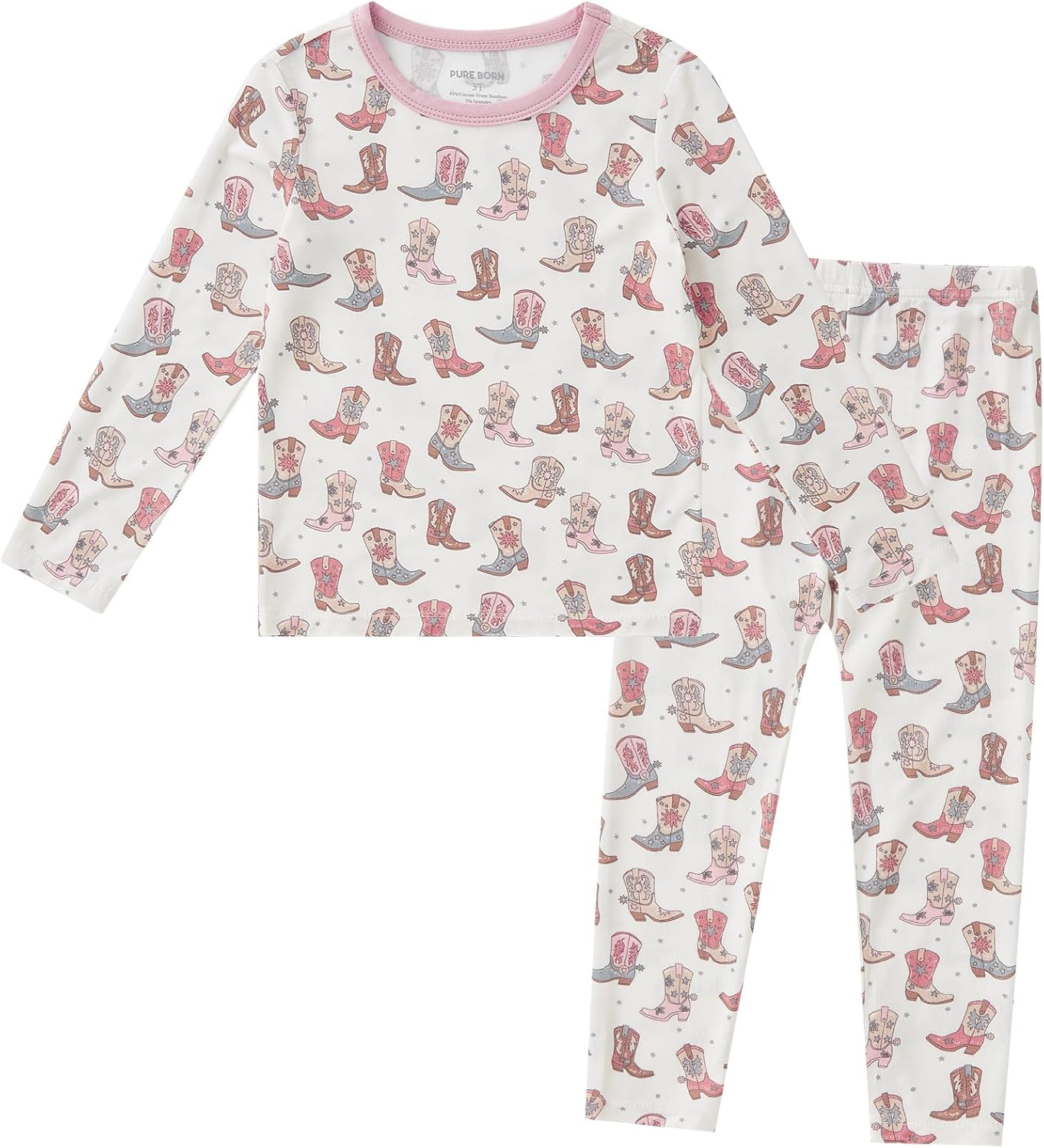 pureborn Baby Toddler Kids Viscose from Bamboo Pajamas Set Pjs 2pcs 18M-8Y