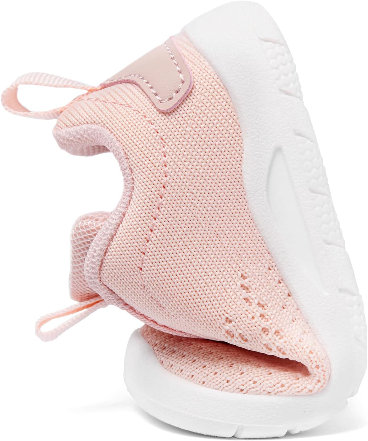 MORENDL Toddler Slip On Sneakers Baby Walking Shoes Non-Slip Breathable Unisex Pink Mesh Lace-Up Athletic Sneakers Infant Running Shoes
