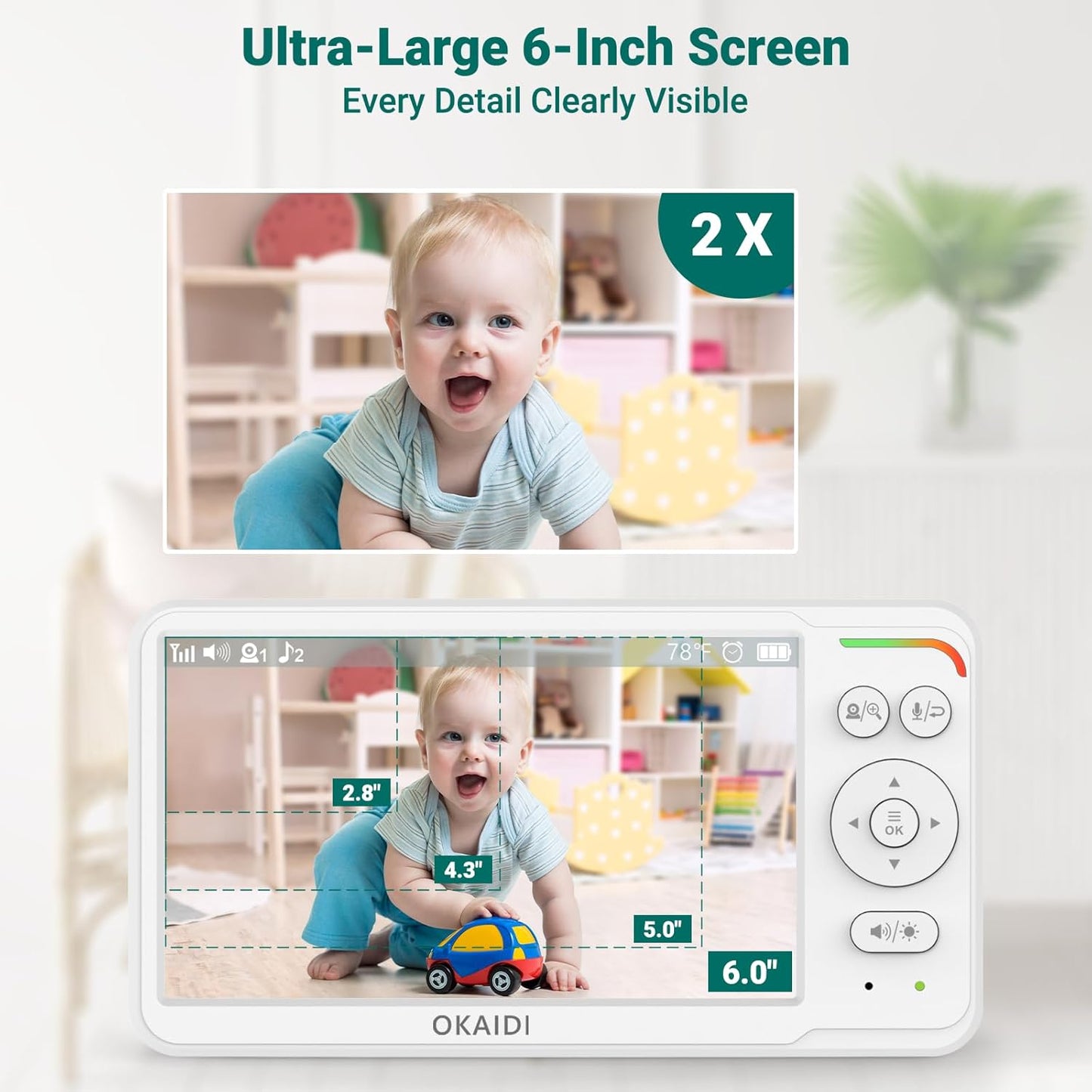 Baby Monitor with Camera and Audio,6" IPS Screen Baby Camera Monitor with 30H Battery,1000ft Range,Night Vision,Baby Monitor No WiFi,2-Way Talk & 150 Languages Support(Ideal for Home & Travel)