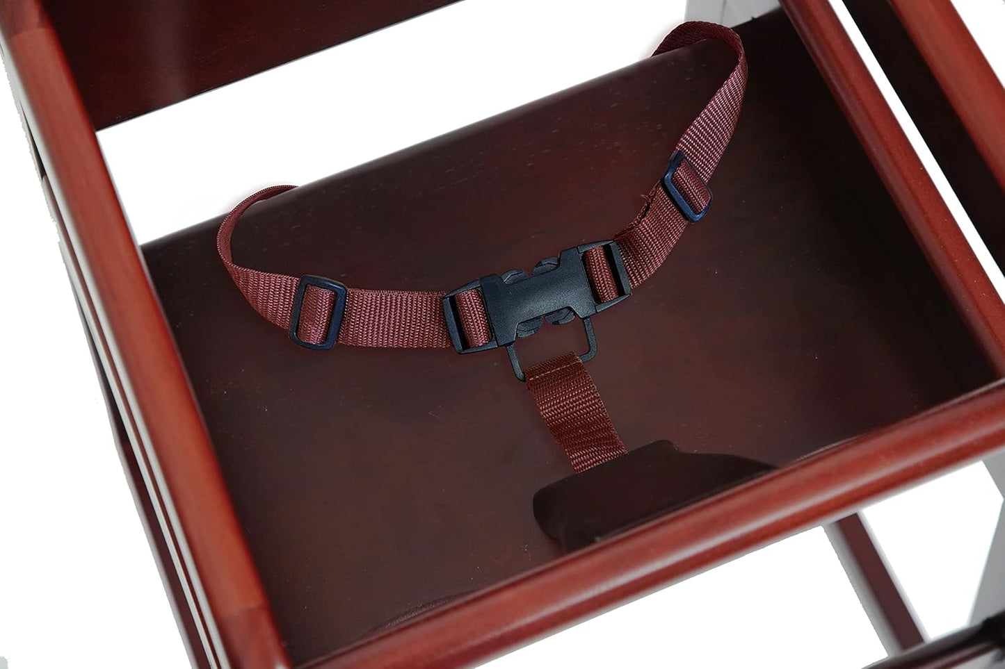 Wooden High Chair for Baby & Toddler – Restaurant-Style Stackable HighChair with Commercial Grade Solid Wood for Dining Table & Kitchen – Compact & Portable Design for Home & Restaurant Use - Cherry